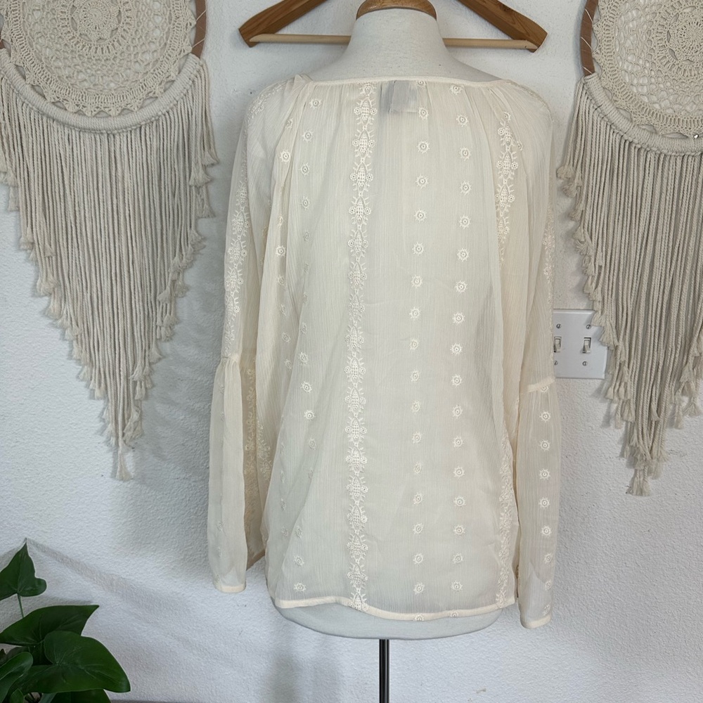 Knox Rose Cream Relaxed Embroidered Blouse large - Picture 4 of 6